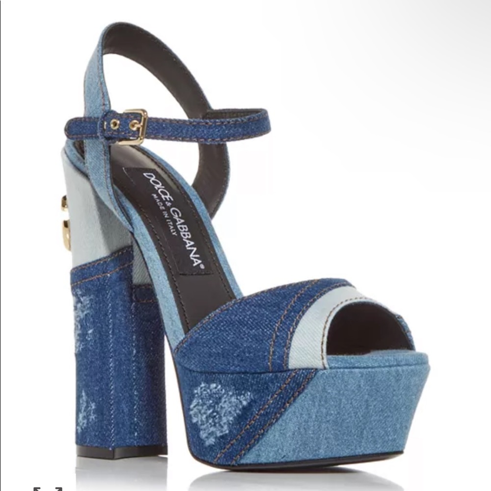 Dolce & Gabbana Denim Platform High Block Heel 😍